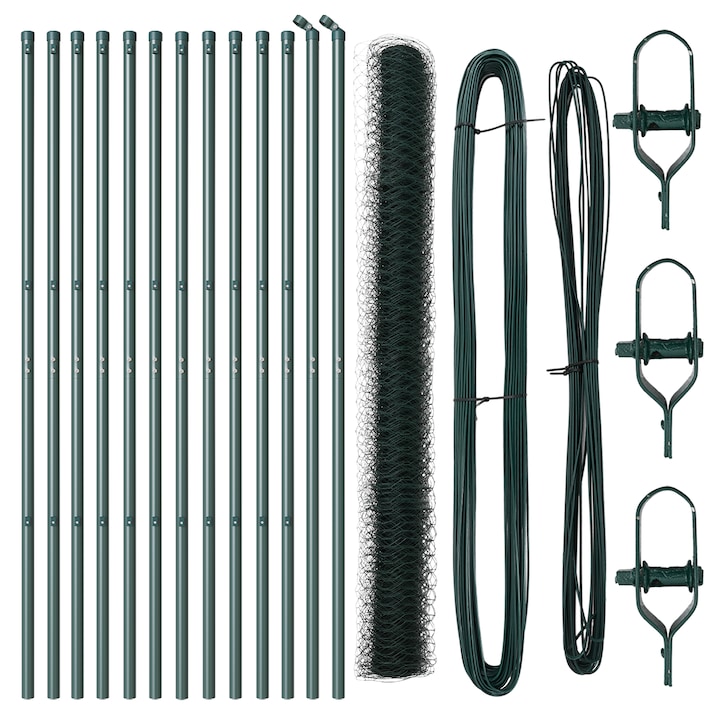 Set de Garduri vidaXL, Set de 2, Verde, Metal, 25m x 1.5m Durabil, 28.39 kg