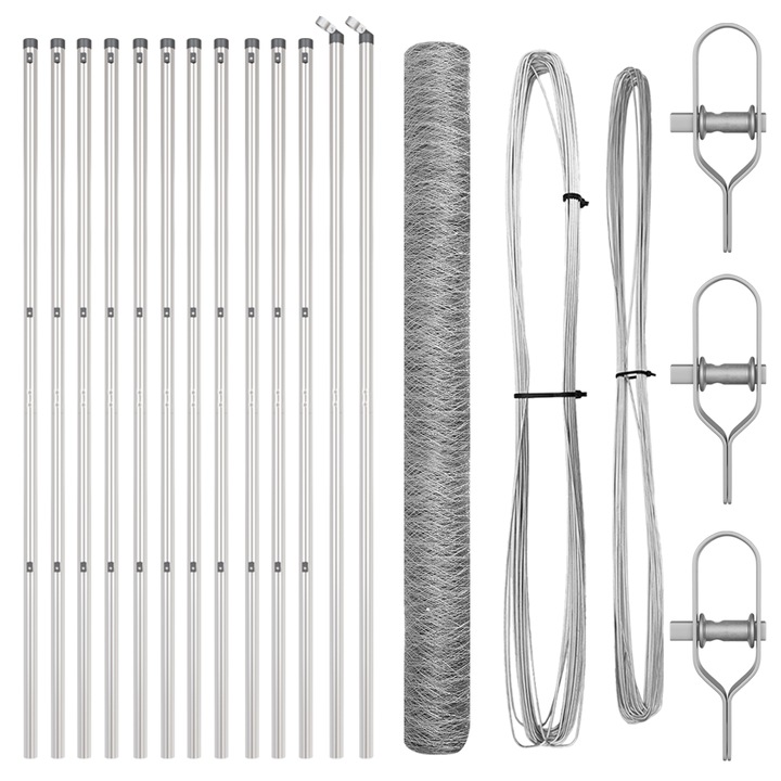 Set de garduri Set de 2 Otel galvanizat, 25 x vidaXL, 1,5 m, Durabil, 24.15 kg
