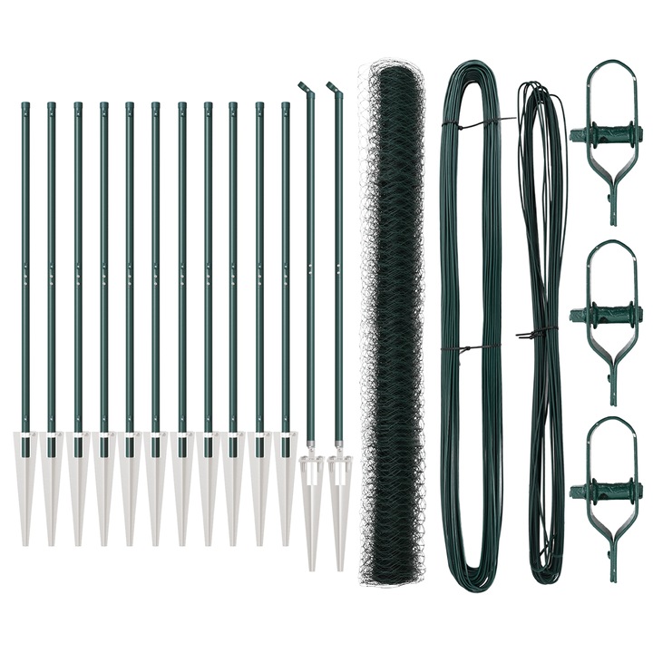 Set de imprejmuire Set de 2 Verde Metal 25 x vidaXL, 1,5 m, Durabil, 32 kg