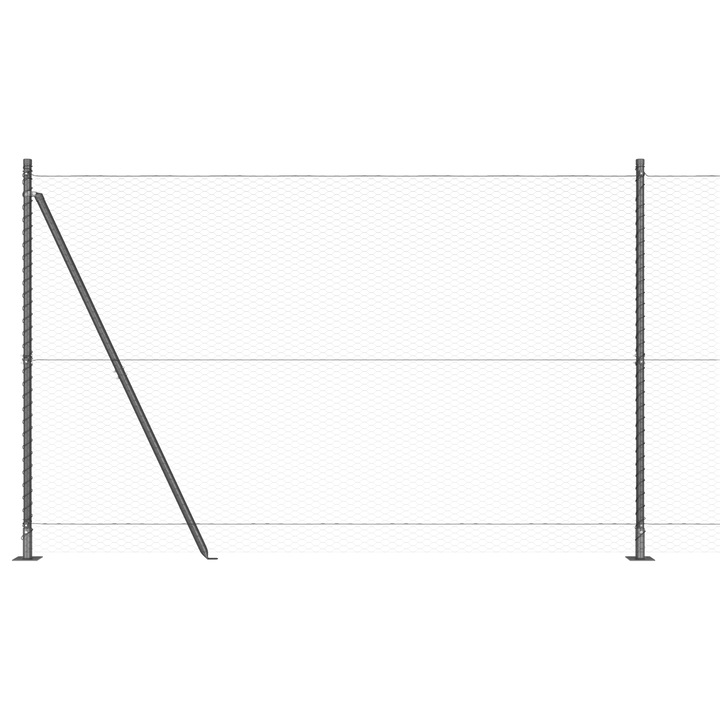 Set de Imprejmuire vidaXL, Set de 2 Gri, Metal, 25 x 1.5 m, Durabil, 28.59 kg