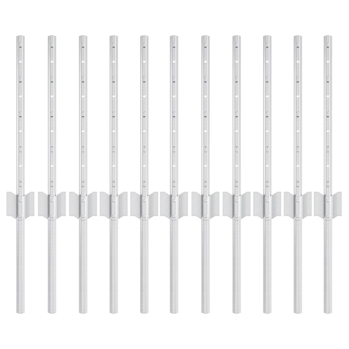 Set 11 stalpi de gard vidaXL, U-Channel, 40 cm, din otel galvanizat de la, 5.72 kg