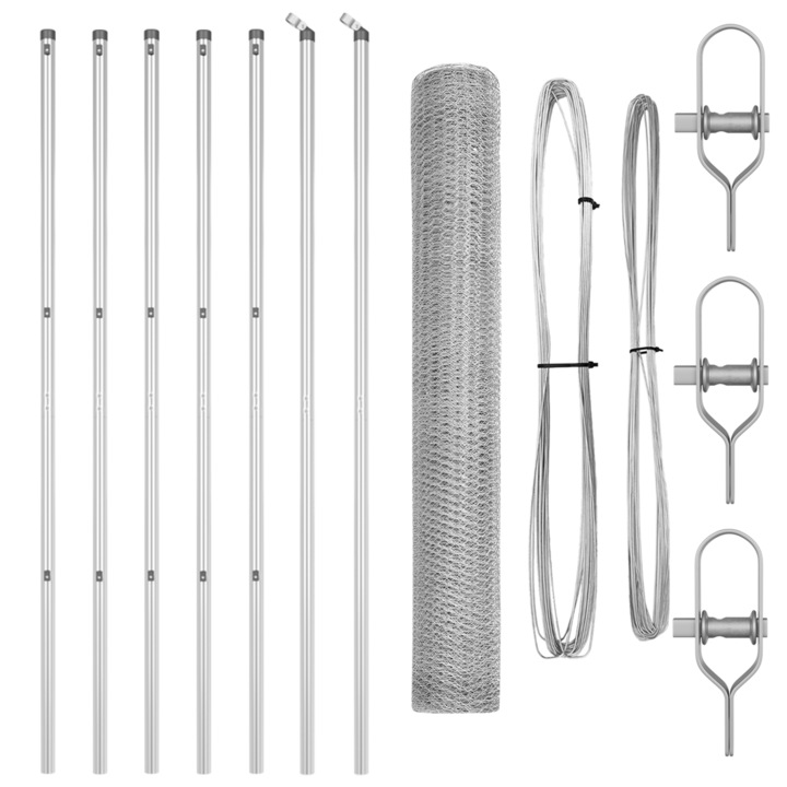 Gard hexagonal vidaXL, 1.2x10 m, Otel Galvanizat, 12.85 kg