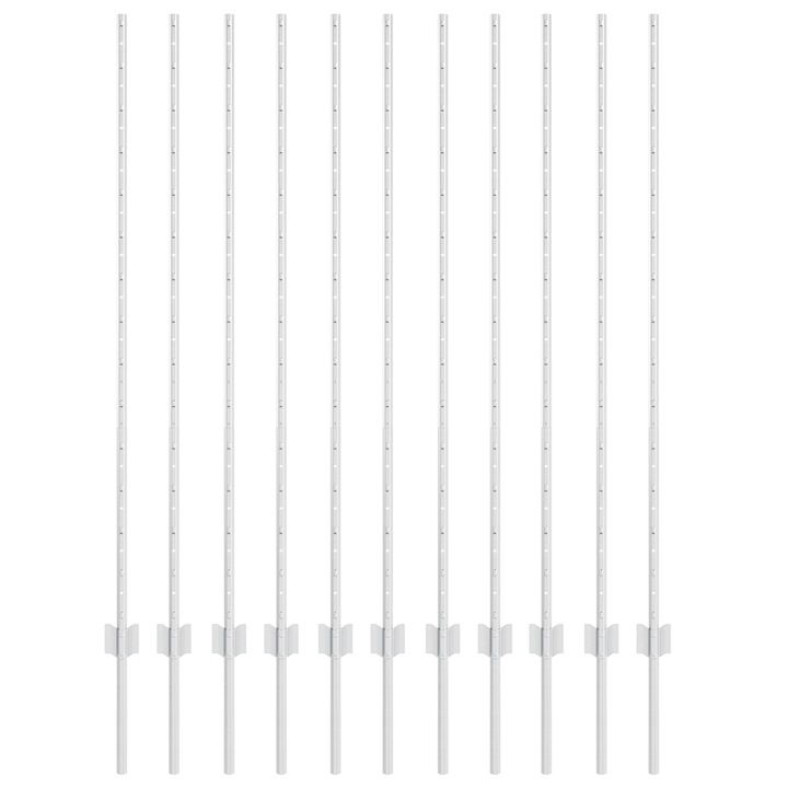 Set Stalpi de Gard vidaXL, 22 buc, U-Channel, 140 cm, Fier Zincat, 12.66 kg