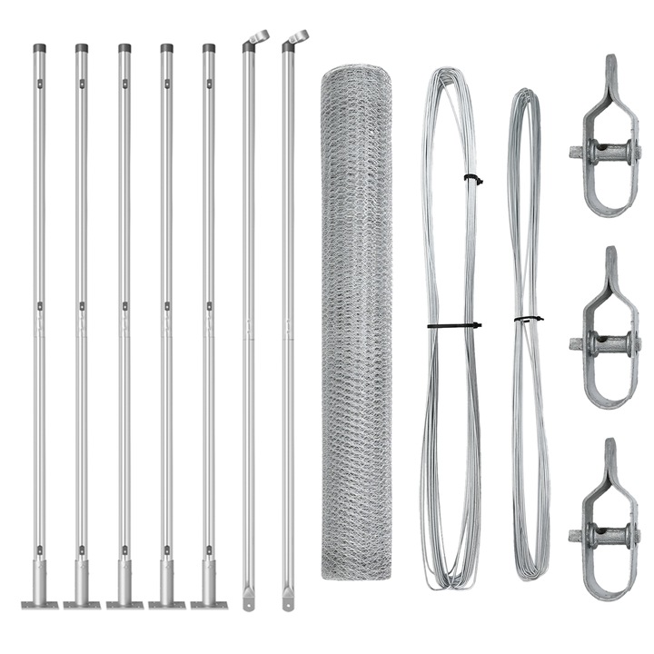 Ingradire hexagonala vidaXL, 1.2x10 m, din otel galvanizat, 12.1 kg