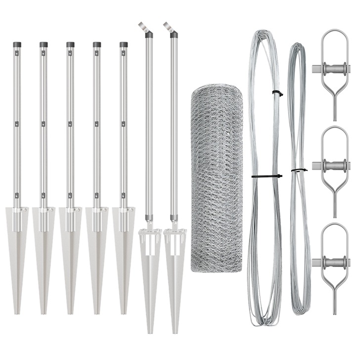 Fantana Hexagonala vidaXL, 0.6x10 m, Otel Galvanizat, 13.35 kg