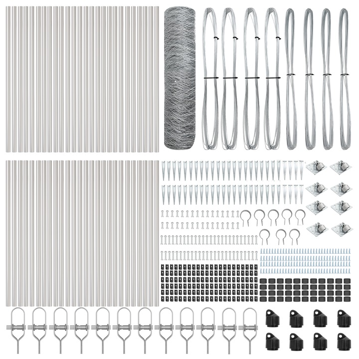 Sant Hexagonal vidaXL, 0.8x100 m, Otel Galvanizat, 32.4 kg