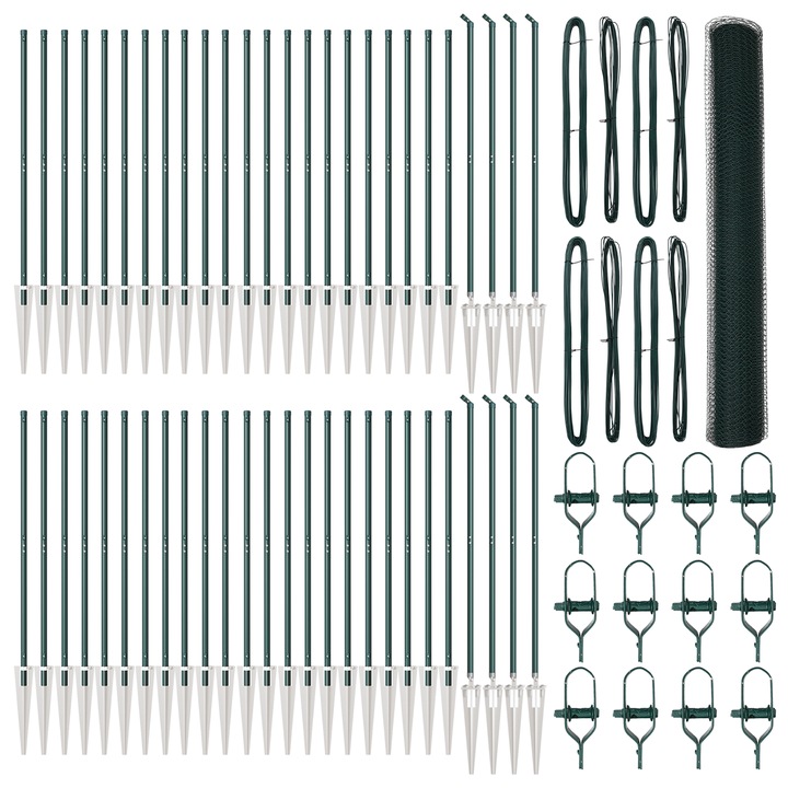 Gard Hexagonal Verde vidaXL, 1,2x100 m, Otel, 53.5 kg
