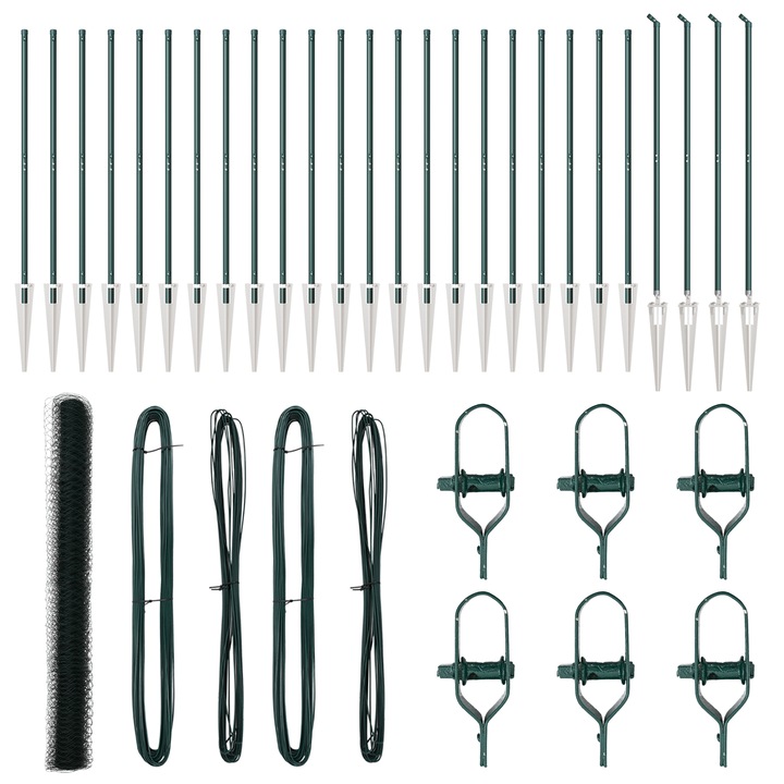 Gard hexagonal vidaXL, Verde, 1.6x50 m, Otel, 38.9 kg