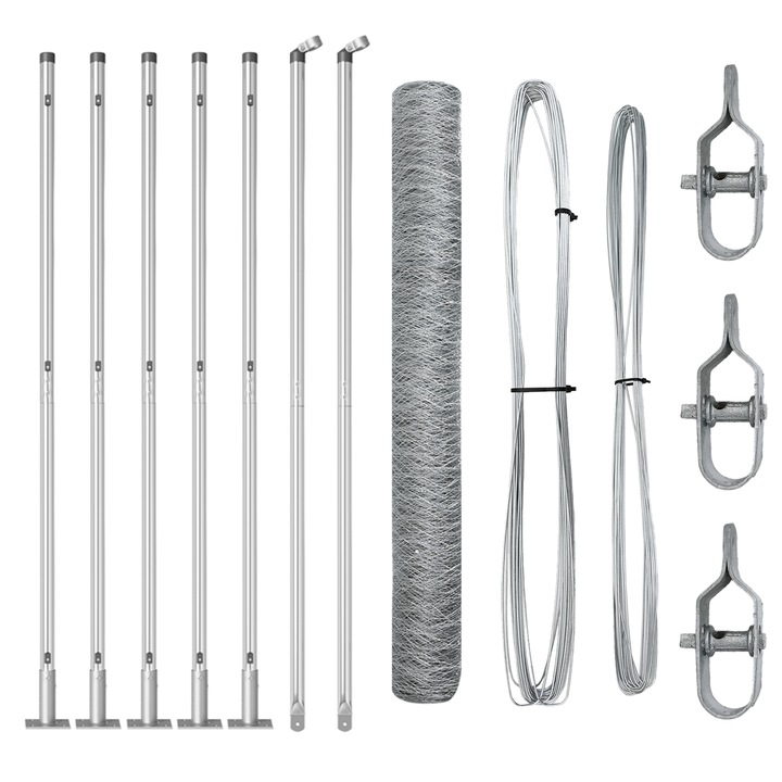 Gard hexagonal vidaXL, 1x10 m, Otel Galvanizat, 10.25 kg