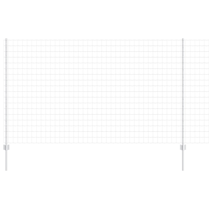 Gard Euro cu 10 Stalpi, Argintie vidaXL, 1,4x10 m, Otel, 17.29 kg