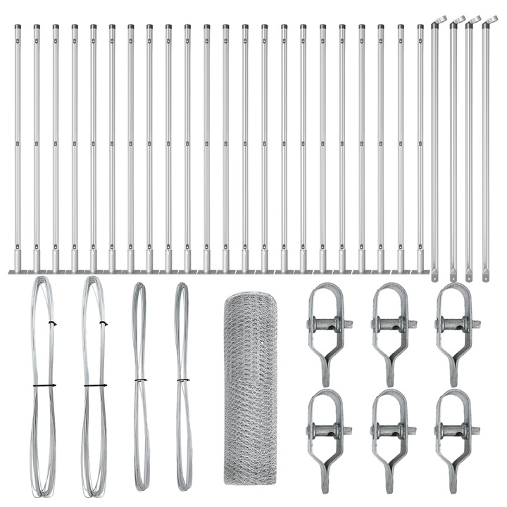 Gard hexagonal vidaXL, 1x50 m, Otel Galvanizat, 25.9 kg