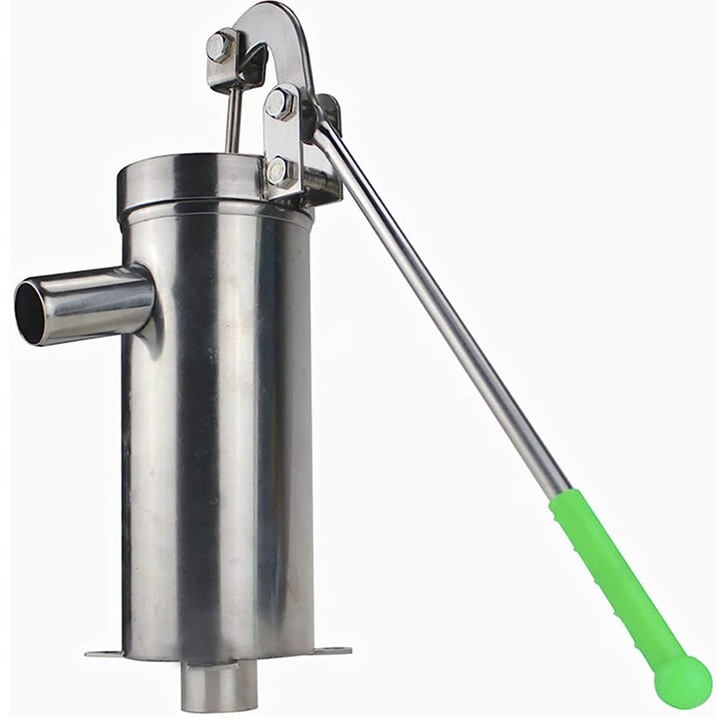 Pompa apa manuala din otel inoxidabil, adancime 10m, design ergonomic, set complet de accesorii
