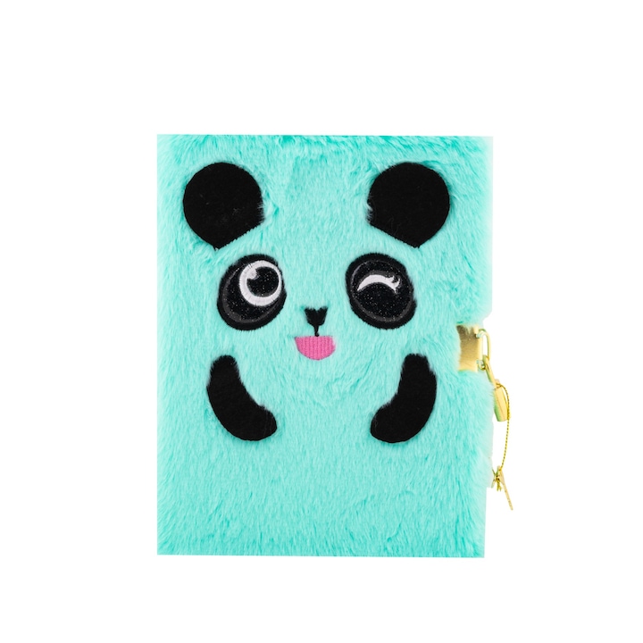 Jurnal copii Astra Minty Panda, plus, lacat, menta, 19x9x8cm, 96 file