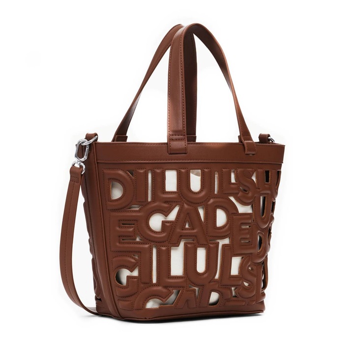 Közepes méretű női kézitáska és válltáska, Desigual, Maki Valdiva sorozat, Camelbarna