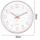 Ceasuri de perete silentios, ZGGZERG, Forma rotunda, Afisare cu cifre arabe, Miscare ultra-usoara Quartz, Design modern, Pentru birou Clasa de clasa Scoala Acasa Camera de zi Dormitor Bucatarie, Diametru 20 cm, Roz