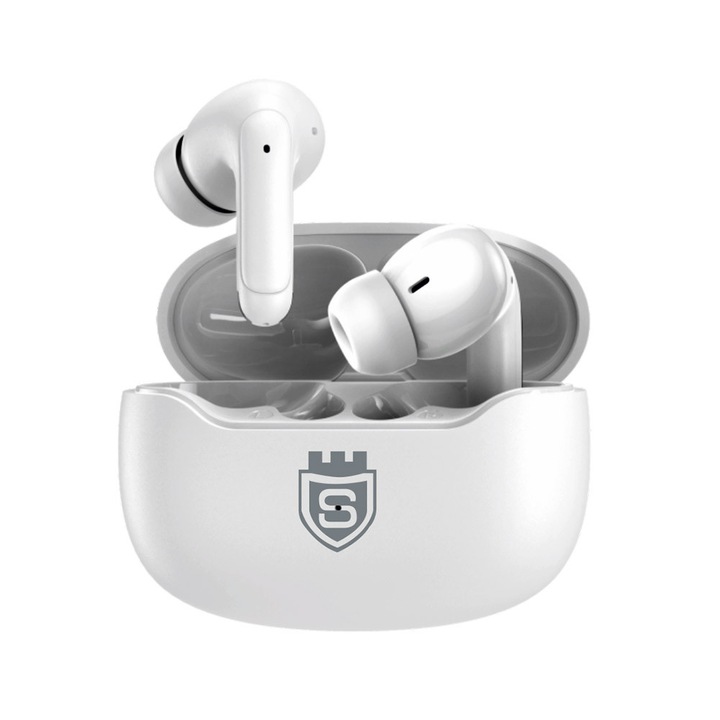 Аудио слушалки In Ear SAMMATO, True Wireless, Bluetooth 5.3, ANC+ENC IPX4, Бял