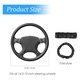 Husa volan auto, 15 inch, design sportiv, material din piele de carbon, anti-alunecare, pentru SUV, camion, furgon, culoare cafea