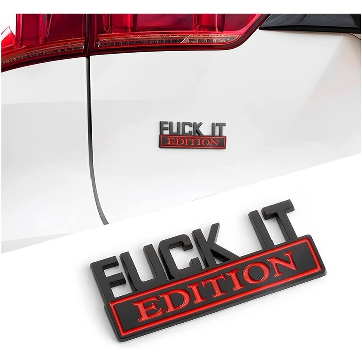 Autocolant 3D auto, embleme autocolante auto, aplicabil pentru decorarea interioara si exterioara a masinii sau pe suprafata de sticla (negru rosu)
