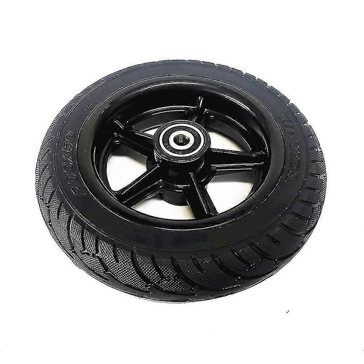 Anvelopa solida 200x50mm pentru trotinete electrice, neagra, din cauciuc, rezistenta la explozie