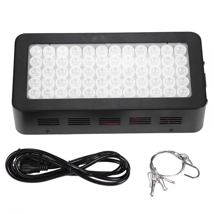 Lumina LED pentru crestere ZYBLSSBB LSM2xh375-BCS0033793 full spectrum 60 LED, 600W (putere nominala) / consum 95–105W, negru, 34 x 17.3 x 8 cm, priza US