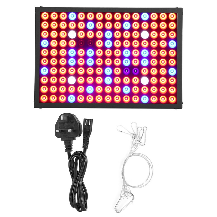 Lumina LED pentru cresterea plantelor ZYBLSSBB LSM2xh252-BCS0033483, full spectrum 1200W, 100 x SMD3030 3W, AC85-265V, Multicolor, 31x21x3.5 cm