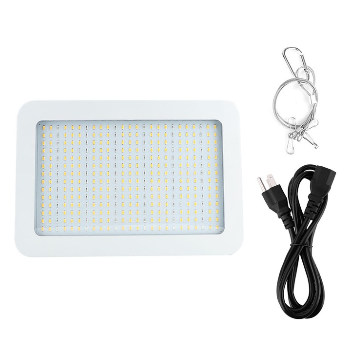 Lampa LED pentru cresterea plantelor ZYBLSSBB HX-SMD1200W, spectru complet 380–780 nm, 1200W, 350 x SMD5730, IP42, AC85–265V, alb