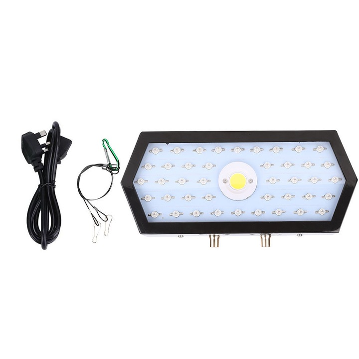 Lampa de crestere LED ZYBLSSBB LSM2xh4412-BCS0044005, full spectrum COB 1100W, reglaj dublu, IP67, AC85-265V, RA95, negru, 29.7 x 13 x 5 cm