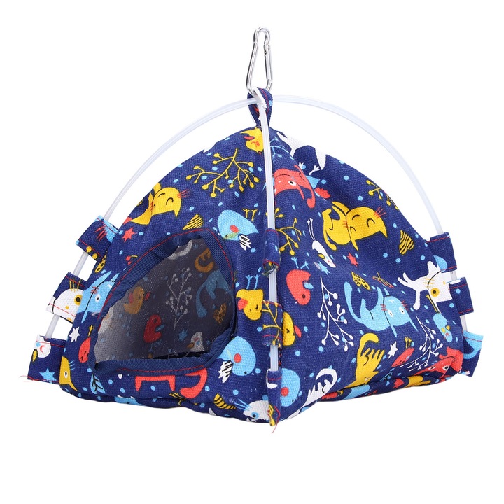 Cuib pentru pasari, design cu carlig, pliabil, moale, confortabil, multicolor