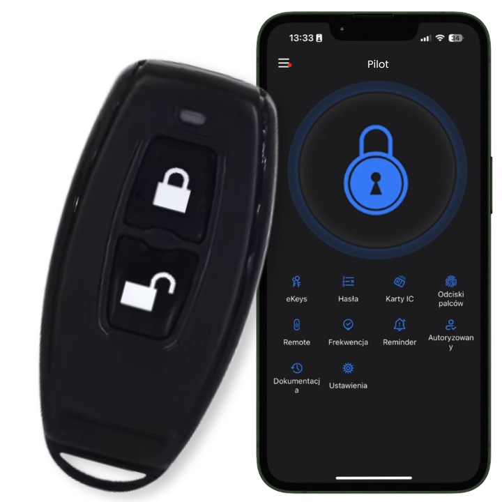 Telecomanda Spreest, R1 TTLock, tehnologie Bluetooth, dimensiuni 60,6x29x11,7mm, negru