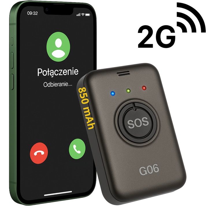 Localizator GPS Spreest G06, ascultare live, negru, 50x29x14mm