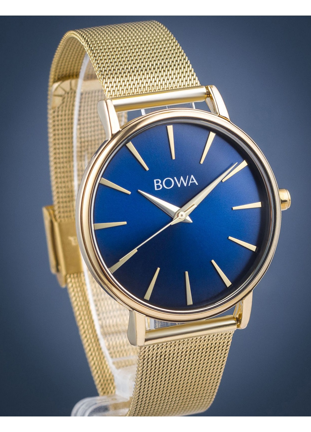 Ceas Bowa Dama Quartz, Verde, Aur, Bratara Mesh, 3 ATM - eMAG.ro