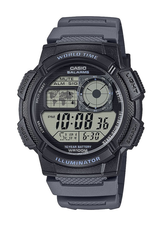 Ceas Casio Timeless Collection digital, Negru, Argintiu