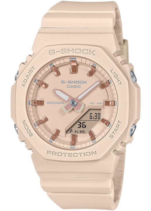 Ceas dama Casio GMA-P2100M-4AER G-SHOCK, roz, 40mm, mecanism quartz, curea cauciuc