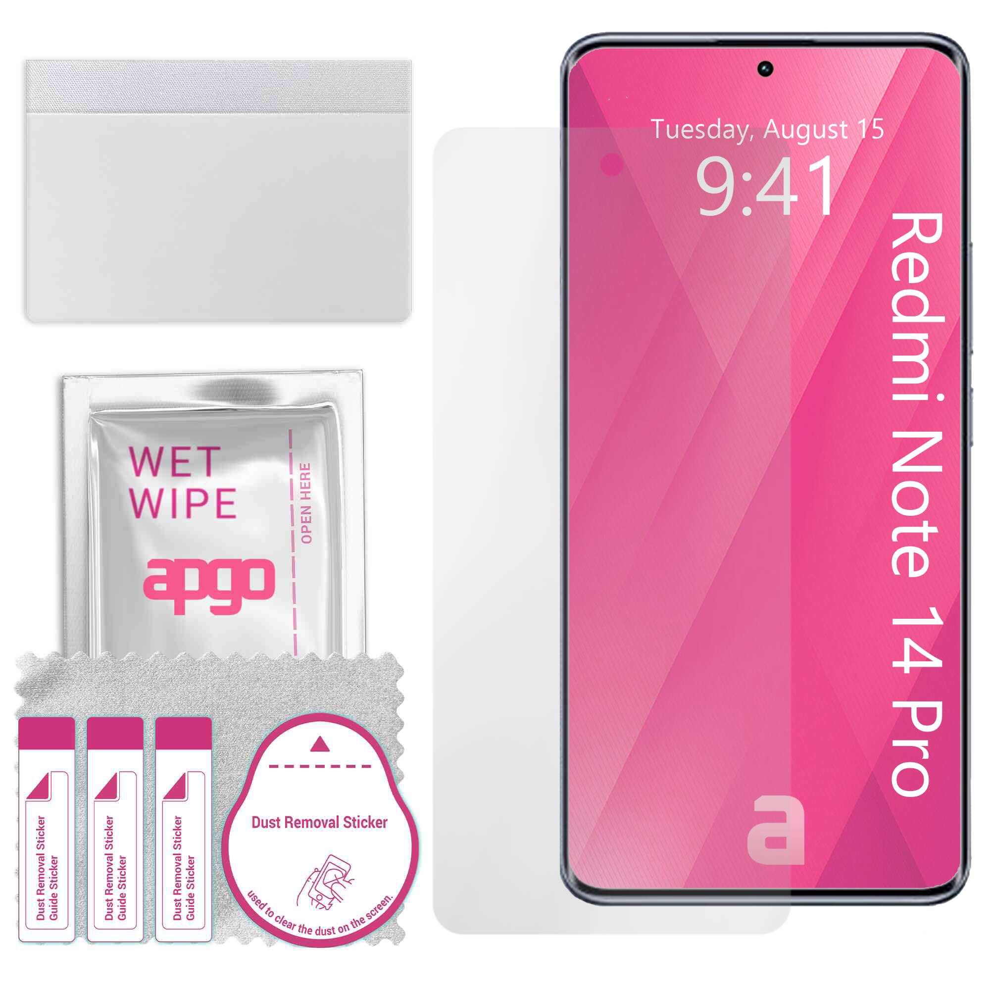 Folie de protectie apgo pentru Xiaomi Redmi Note 14 Pro – afisare completa, lucioasa, hidrogel, full glue, 5D