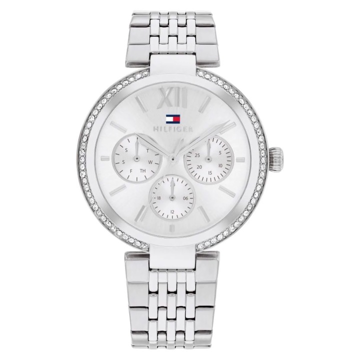 Ceas dama Tommy Hilfiger 1782695, bransoleta otel, cadran argintiu, 36x8mm, rezistent la apa 30m