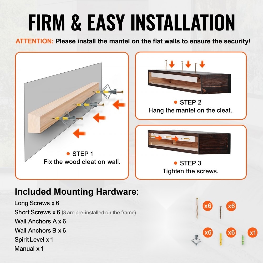 Raft de perete, model rustic, din lemn, maro inchis, dimensiuni