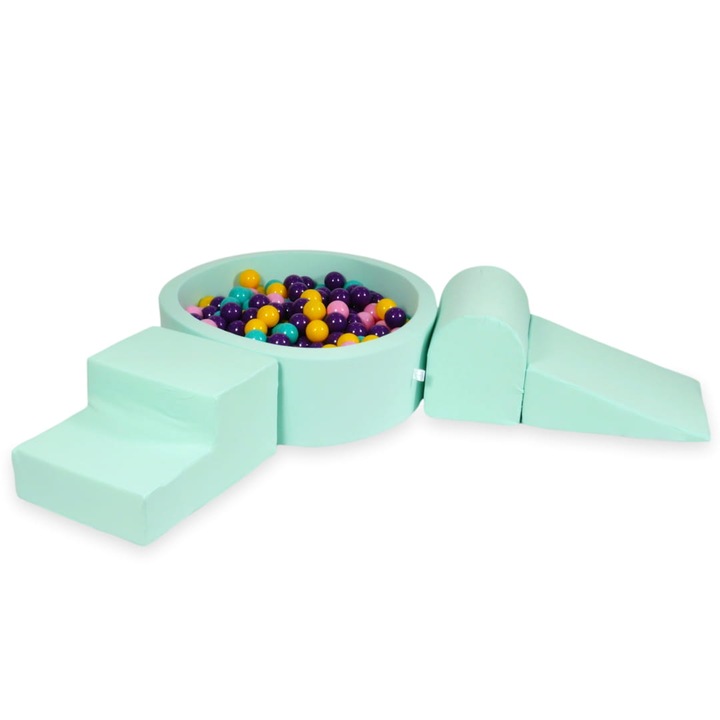 Habszivacs játszótér kerek medencével 90x30 cm + 200 labda szett, többszínű