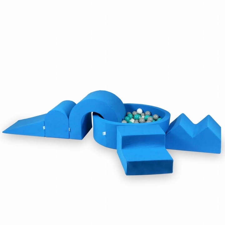 Habszivacs játszótér kerek medencével 90x30, 5 elem, 200 labda, többszínű