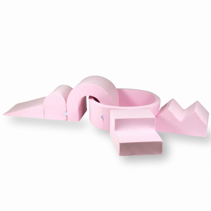 Habszivacs játszótér kerek medencével 90x30, mimii, púderrózsaszín, 5 elemes szett