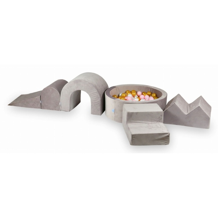 Habszivacs játszótér kerek medencével 90x30, 5 elemmel és 200 labdával, lila