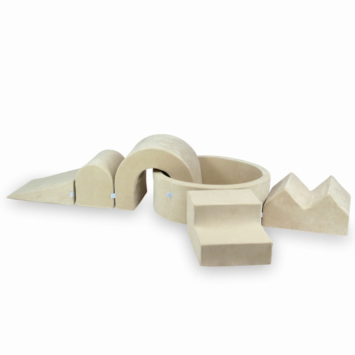 Habszivacs játszótér kerek medencével 90x30, mimii, 5 elem, bézs