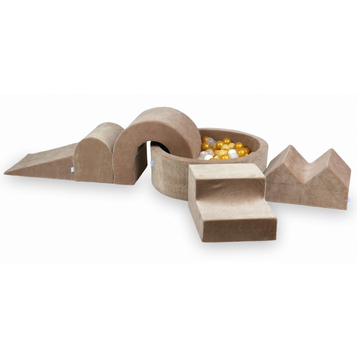 Habszivacs játszótér kerek medencével 90x30, mimii, 5 elem, 200 labda, többszínű