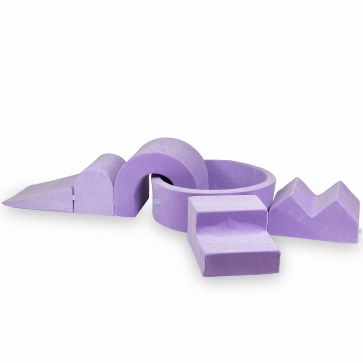 Habszivacs játszótér kerek medencével 90x30, mimii, lila, 5 elemes készlet