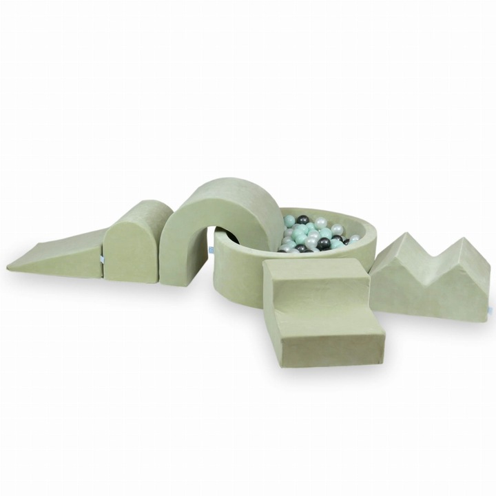 Habszivacs játszótér kerek medencével 90x30, 5 elem, 200 labda, mimii, többszínű