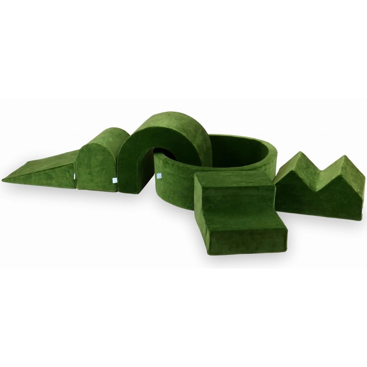 Habszivacs játszótér kerek medencével 90x30, 5 elem, olívazöld