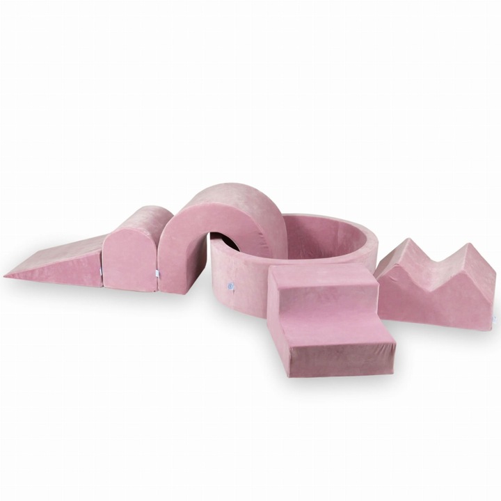 Habszivacs játszótér kerek medencével 90x30, rózsaszín, 5 elem