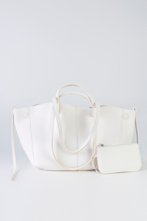 Geanta dama Emily Westwood, De umar, Alb, EWH-1441-A, 55x16x28 cm