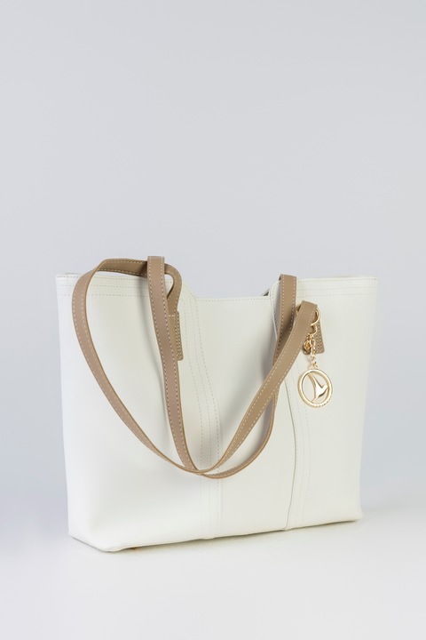 Geanta dama Emily Westwood, De umar, Alb, EWH-1449-A, 39x9x27 cm