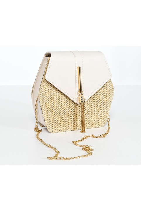 Geanta dama Emily Westwood, De umar, Alb, EWH-1241-A, 19x6x17 cm