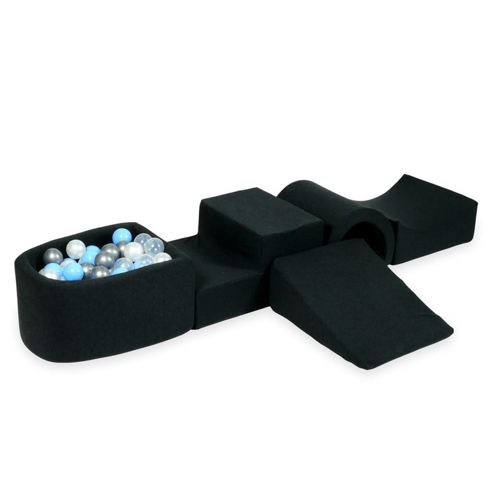 Habszivacs játszótér híddal és mikromedencével, 100 labda, grafit, 45x60x30cm